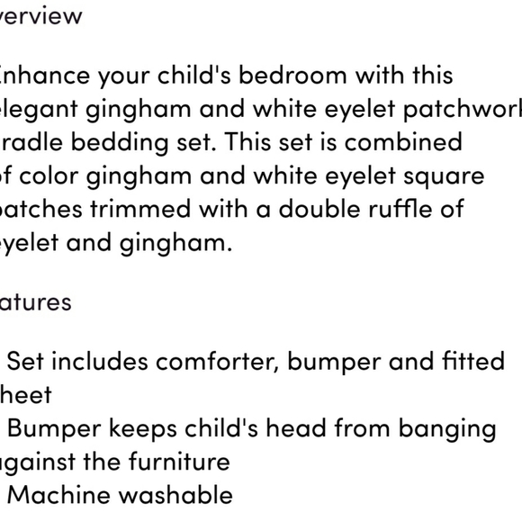 Eustace pink & white cradle bedding - Picture 5 of 6